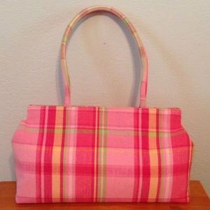 Margaret Smith Handcrafted in Maine pink plaid bag